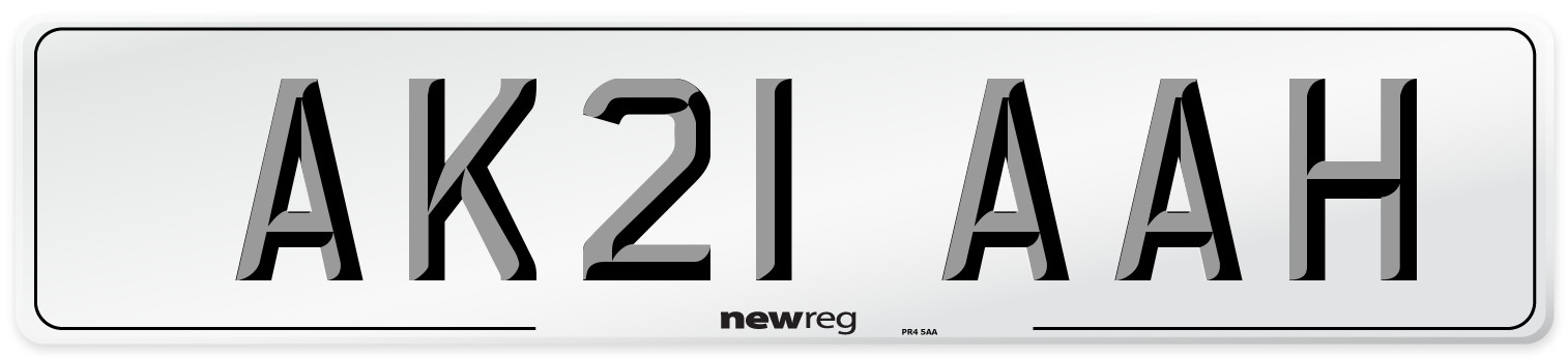 AK21 AAH Number Plate from New Reg